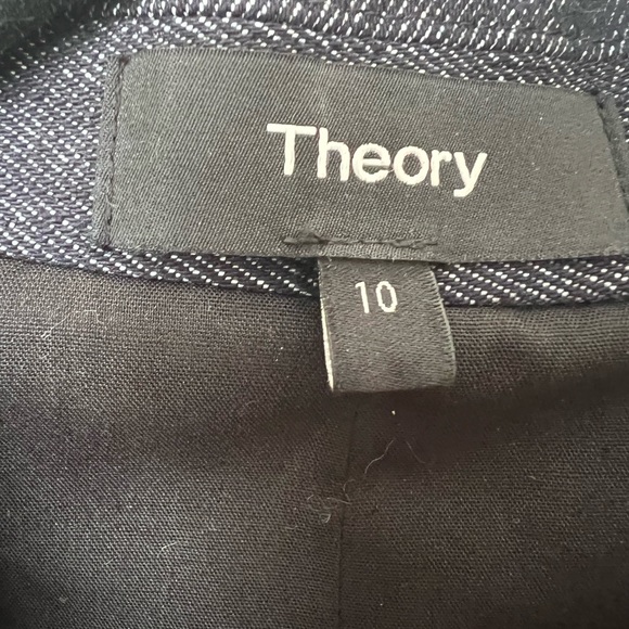 Theory Double Breasted Denim Blazer Size 10 - Picture 4 of 8